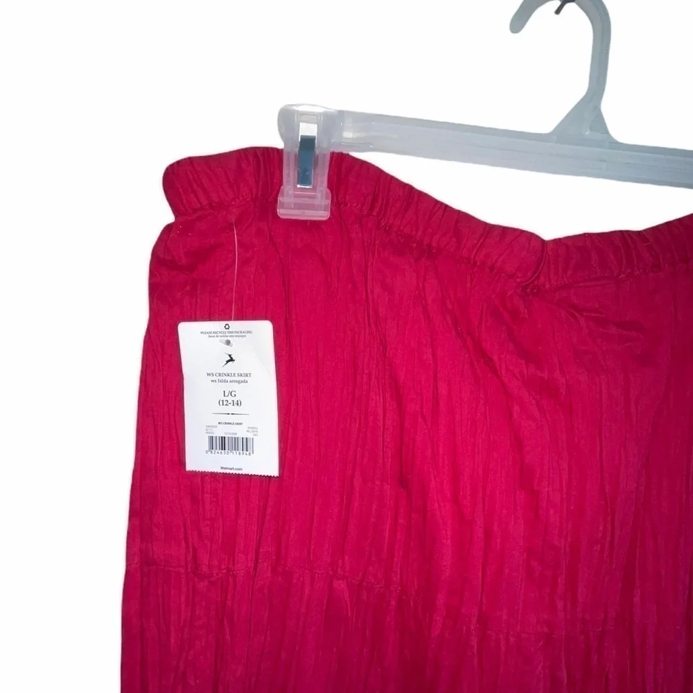 NWT-White Stag Crinkle Burgundy Skirt. Size Large 12-14 - Picture 6 of 8